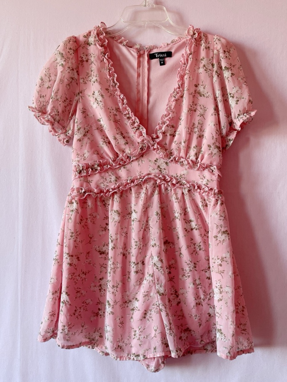 Trixxi Charming Pink Coquette Romper 🎀🤍🌿 - Picture 3 of 8